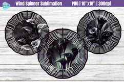 Black Flowers Wind Spinner Sublimation Product Image 1