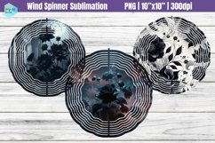 Black Flowers Wind Spinner Sublimation Product Image 1