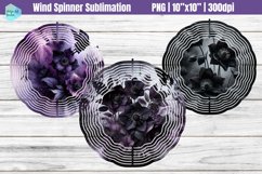 Black Flowers Wind Spinner Sublimation Product Image 1