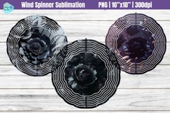 Black Flowers Wind Spinner Sublimation Product Image 1