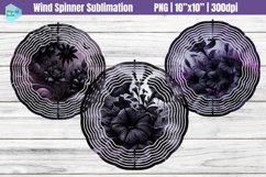 Black Flowers Wind Spinner Sublimation Product Image 1