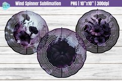 Black Flowers Wind Spinner Sublimation Product Image 1