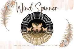 Butterfly Glitter Wind Spinner Template Sublimation Product Image 1