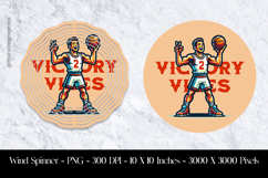 Victory Vibes Sports Wind Spinner Sublimation Design PNG Product Image 1