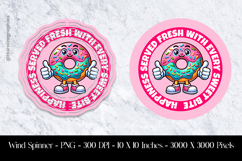 Happy Donut Wind Spinner Sublimation Design PNG Product Image 1