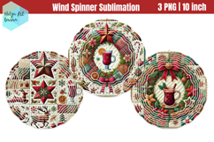Cristmas pachwork Wind Spinner Sublimation Product Image 1
