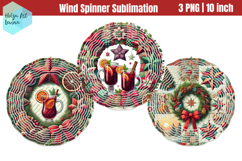 Cristmas pachwork Wind Spinner Sublimation Product Image 1