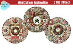 Cristmas pachwork Wind Spinner Sublimation Product Image 1