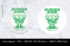 Burger Zone Wind Spinner Sublimation Design PNG Product Image 1