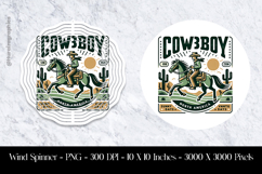 Cow Boy Wind Spinner Sublimation Design PNG Product Image 1
