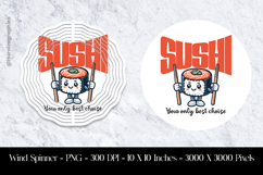 Sushi Wind Spinner Sublimation Design PNG Product Image 1