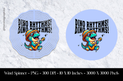 Dino Rhythms Dinosaurs Wind Spinner Sublimation Design Product Image 1