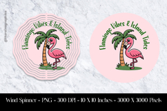 Flamingo Vibes and Island Tides Wind Spinner Sublimation Product Image 1