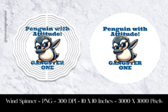 Penguin With Attitude Gangster One Wind Spinner Sublimation Product Image 1