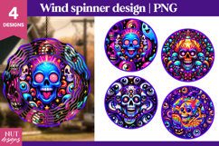 Trippy skull wind spinner, Creepy Halloween wind spinner Product Image 1