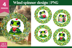 Summer Frog in Love Wind spinner, Valentines wind spinner Product Image 1