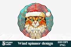 Christmas cute cat wind spinner | Stained glass wind spinner