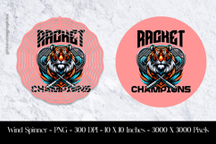 Racket Champions Tiger Wind Spinner Sublimation Design PNG Product Image 1