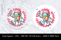 Stay Cool Spread Happiness Wind Spinner Sublimation Design Product Image 1