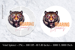 Roaring Blooms Tiger Wind Spinner Sublimation Design Product Image 1