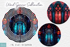 Gothic Stained Glass Wind Spinner Sublimation Product Image 1