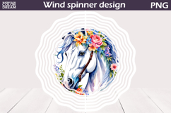 Watercolor Horse Wind Spinner | Horse Floral Wind Spinner Product Image 6