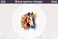 Watercolor Horse Wind Spinner | Horse Floral Wind Spinner Product Image 7