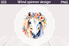 Watercolor Horse Wind Spinner | Horse Floral Wind Spinner Product Image 1
