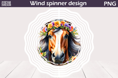 Watercolor Horse Wind Spinner | Horse Floral Wind Spinner Product Image 9