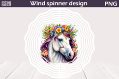 Watercolor Horse Wind Spinner | Horse Floral Wind Spinner Product Image 1