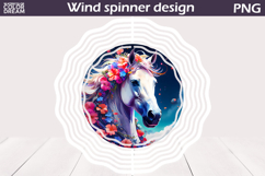 Watercolor Horse Wind Spinner | Horse Floral Wind Spinner Product Image 12