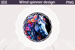 Watercolor Horse Wind Spinner | Horse Floral Wind Spinner Product Image 13