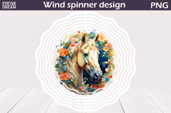 Watercolor Horse Wind Spinner | Horse Floral Wind Spinner Product Image 1