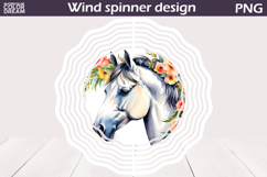 Watercolor Horse Wind Spinner | Horse Floral Wind Spinner Product Image 2