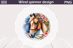 Watercolor Horse Wind Spinner | Horse Floral Wind Spinner Product Image 4