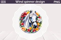 Watercolor Horse Wind Spinner | Horse Floral Wind Spinner Product Image 1