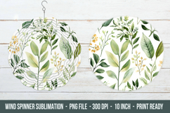 Watercolor Leaves Pattern Wind Spinner | Wind Spinner Design Product Image 1