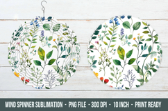 Watercolor Leaves Pattern Wind Spinner | Wind Spinner Design Product Image 1
