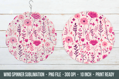 Pink Floral Wind Spinner | Wind Spinner Design Product Image 1