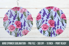 Carnation &amp; Lavender Flower Wind Spinner | Wind Spinner Png Product Image 1