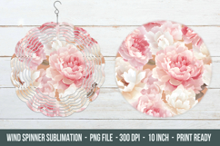 Peony Flower Pattern Wind Spinner | Wind Spinner Design Product Image 1