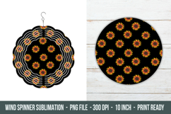 Sunflower Pattern Wind Spinner | Wind Spinner Sublimation Product Image 1
