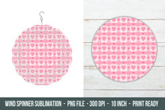 Pink Heart Checkered Wind Spinner | Wind Spinner sublimation Product Image 1