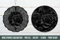 Black Rose Flower Pattern Wind Spinner | Wind Spinner Design Product Image 1