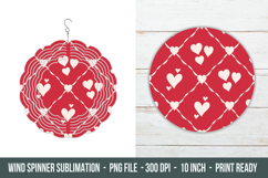 Heart Pattern Wind Spinner | Wind Spinner sublimation Product Image 1