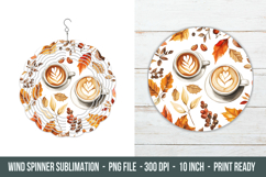 Fall Coffee Wind Spinner | Wind Spinner sublimation Product Image 1