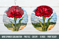Stained Glass Carnation Wind Spinner | Wind Spinner Png Product Image 1