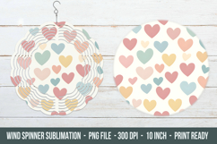 Pastel Heart Pattern Wind Spinner | Wind Spinner Design Product Image 1
