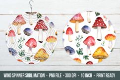 Watercolor Mushroom Pattern Wind Spinner | Wind Spinner Png Product Image 1
