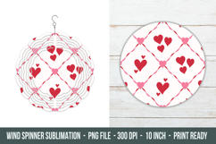 Heart Pattern Wind Spinner | Wind Spinner sublimation Product Image 1